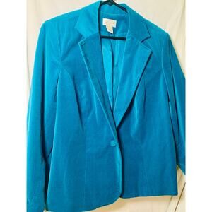 Studio Works Teal Velvet Blazer